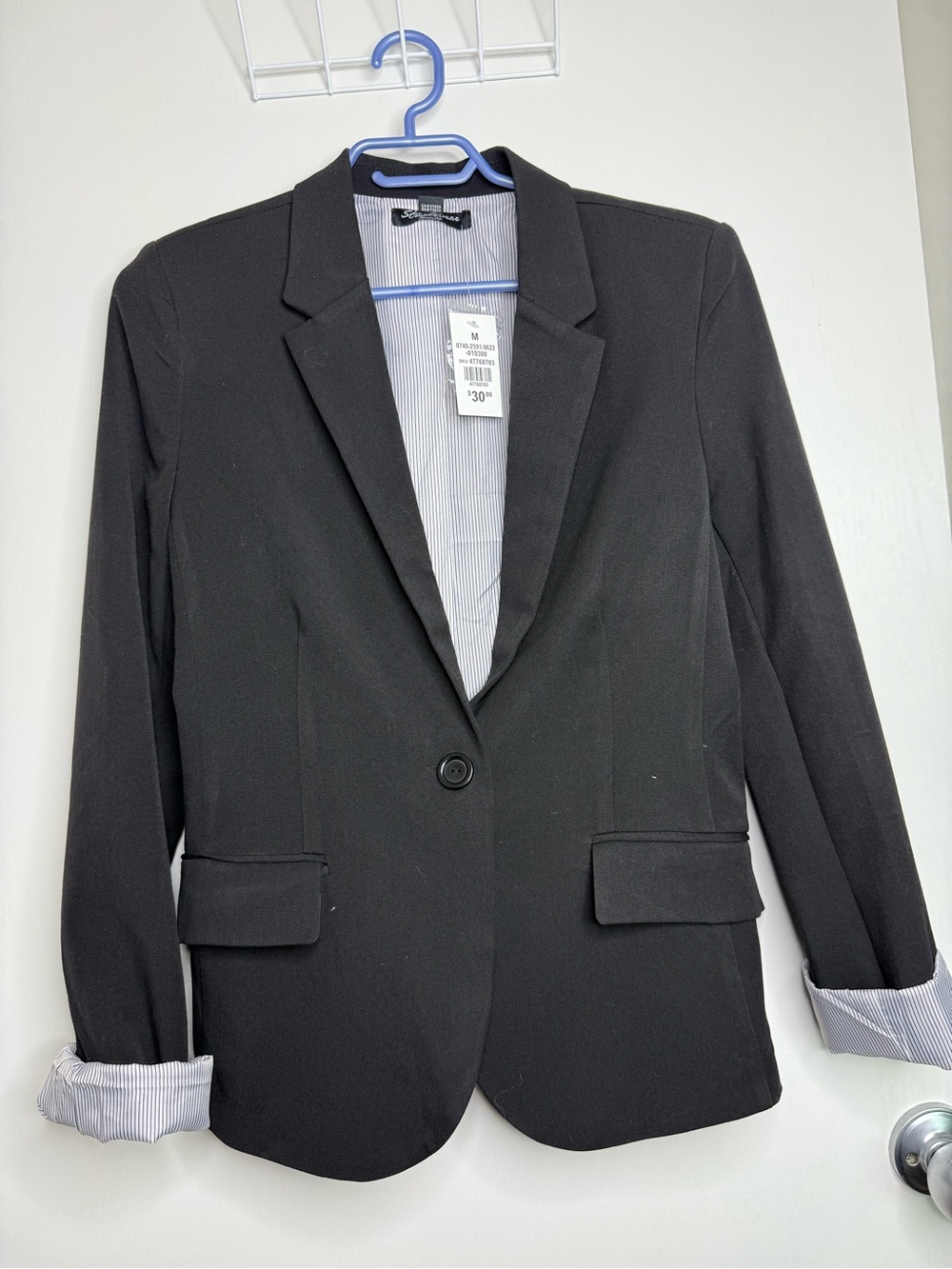 NWT Women's Classic Black Single-Button Blazer Medium